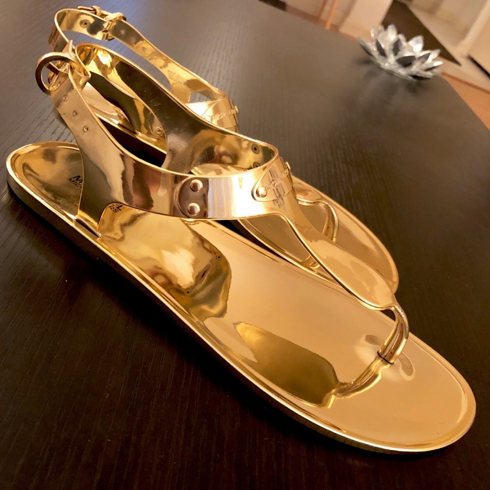 Michael Kors Metallic Jelly Thong Sandals